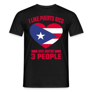 Puerto Rico | Puerto Ricaner Flagge Geschenkideen - Männer T-Shirt - Schwarz - Vorne - AI Model Male 178 light (178cm)
