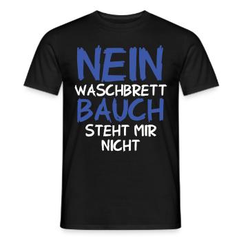 Nein, Waschbrettbauch steht mir nicht - lustig - Männer T-Shirt - Schwarz - Vorne - AI Model Male 178 light (178cm)