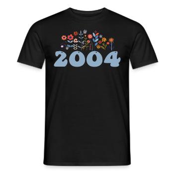 2004 Floral Pattern 2004 Floral Theme Flowers 2004 - Men's T-Shirt - black - Front - AI Model Male 178 light (178cm)