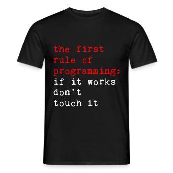Règle de programmation, si ça marche, n’y touchez pas 2 - T-shirt homme - noir - Devant - AI Model Male 178 light (178cm)