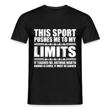 This Sport Pushes Me To My Limits 4 - Men's T-Shirt - black - Front - AI Model Male 178 light (178cm)