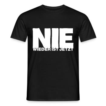 Nie wieder ist jetzt - Gegen Rechts, gegen Hetze - Männer T-Shirt - Schwarz - Vorne - AI Model Male 178 light (178cm)