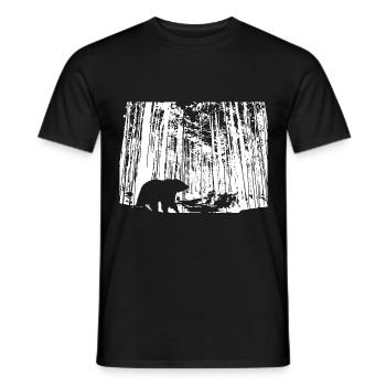 Arbres - Ours - (2) - T-shirt homme - noir - Devant - AI Model Male 178 light (178cm)