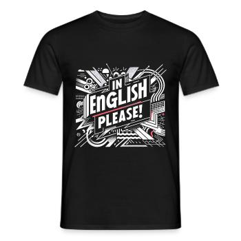 En anglais s’il vous plaît ! 16 - T-shirt homme - noir - Devant - AI Model Male 178 light (178cm)