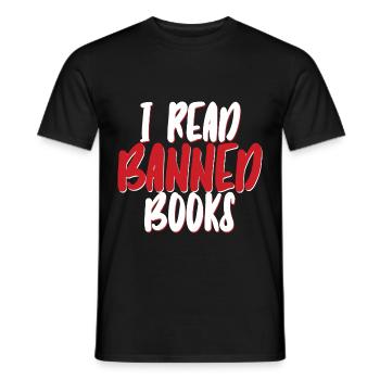 I Read Banned Books 42 - Men's T-Shirt - black - Front - AI Model Male 178 light (178cm)