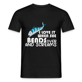 Ich liebe es, wenn sie sich bückt und schreit Lust - Männer T-Shirt - Schwarz - Vorne - AI Model Male 178 light (178cm)