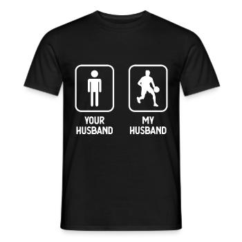 Your Husband My Husband - Basketball - - Men's T-Shirt - black - Front - AI Model Male 178 light (178cm)
