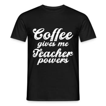 Le café me donne des pouvoirs de professeur 3 - T-shirt homme - noir - Devant - AI Model Male 178 light (178cm)