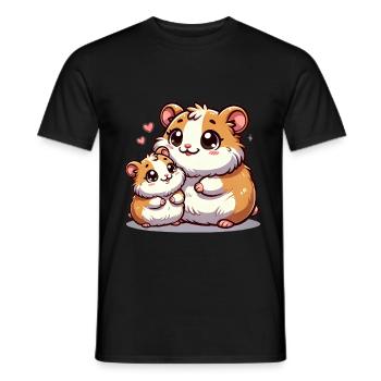 Parent hamster aimant avec enfant - T-shirt homme - noir - Devant - AI Model Male 178 light (178cm)