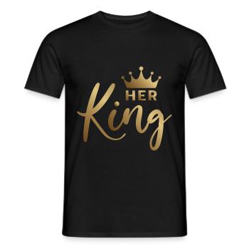 Her King - Pair of Shirts - Men's T-Shirt - black - Front - AI Model Male 178 light (178cm)