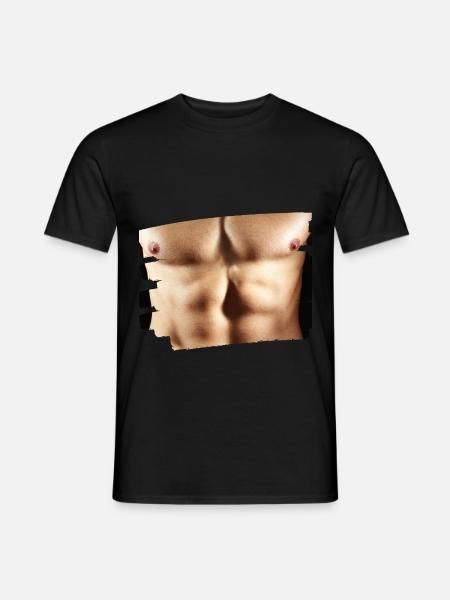 muskulöser männlicher Rumpf - Männer T-Shirt - Schwarz
