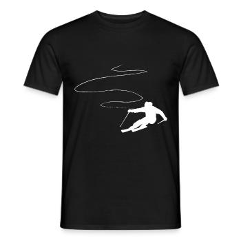 Curve Line - Skiing - (3) - Men's T-Shirt - black - Front - AI Model Male 178 light (178cm)