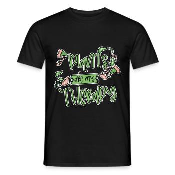 Plants Are My Therapy 4 - Men's T-Shirt - black - Front - AI Model Male 178 light (178cm)
