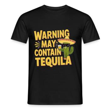Warning May Contain Tequila 11 - Men's T-Shirt - black - Front - AI Model Male 178 light (178cm)