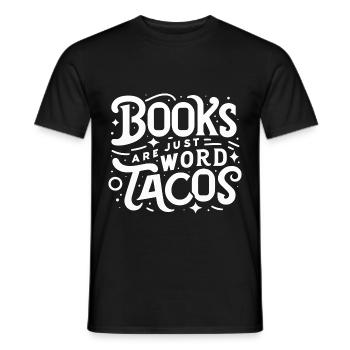 Les livres ne sont que des tacos de mots 18 - T-shirt homme - noir - Devant - AI Model Male 178 light (178cm)