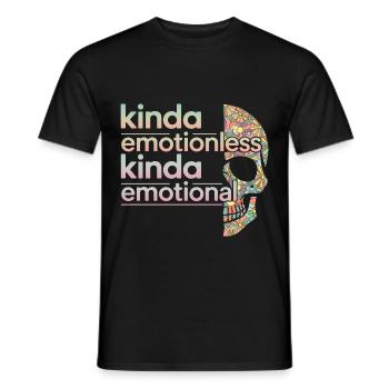 Kinda Emotionless Kinda Emotional 6 - Männer T-Shirt - Schwarz - Vorne - AI Model Male 178 light (178cm)