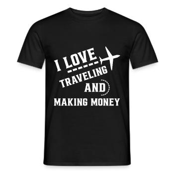 I Love Traveling And Making Money 4 - Men's T-Shirt - black - Front - AI Model Male 178 light (178cm)