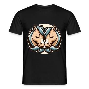 Deux chevaux amoureux - T-shirt homme - noir - Devant - AI Model Male 178 light (178cm)