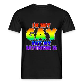 Je ne suis pas gay, mais mon copain l’est - T-shirt homme - noir - Devant - AI Model Male 178 light (178cm)
