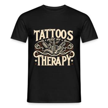 Tattoos Are My Therapy 9 - Männer T-Shirt - Schwarz - Vorne - AI Model Male 178 light (178cm)