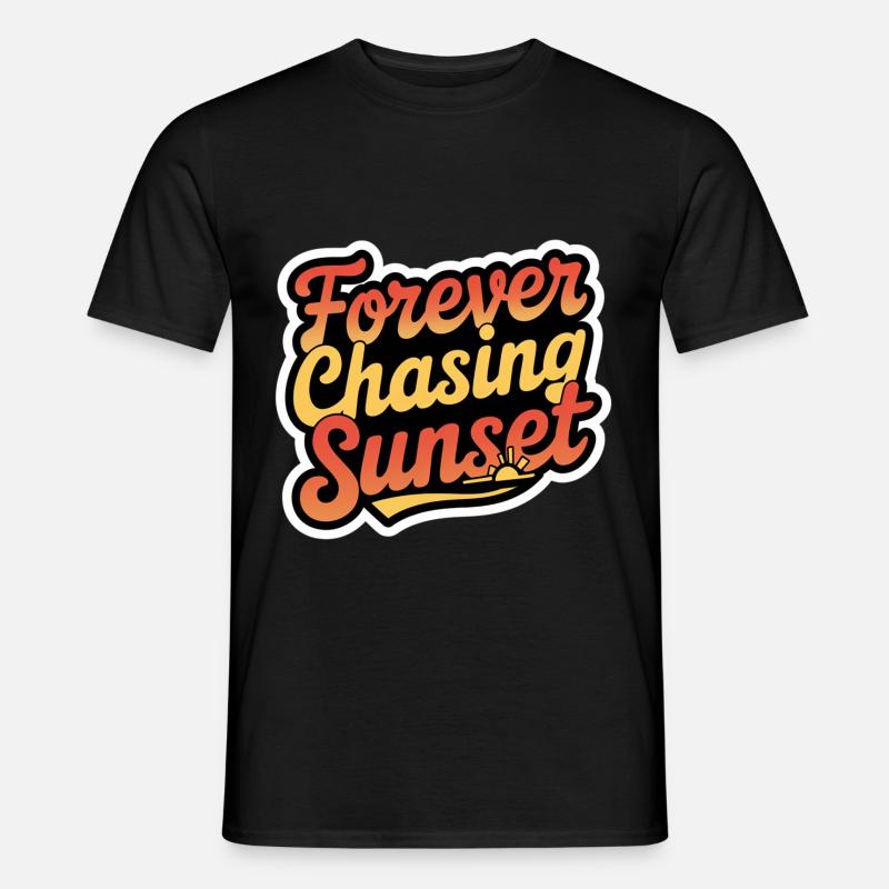 Forever Chasing Sunset 17 - Männer T-Shirt - Schwarz