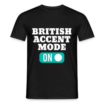L’accent britannique sur l’étroitesse de langue maternelle - T-shirt homme - noir - Devant - AI Model Male 178 light (178cm)