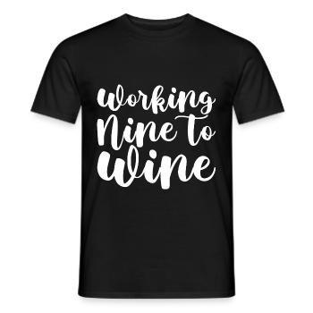 Working Nine To Wine - Men's T-Shirt - black - Front - AI Model Male 178 light (178cm)