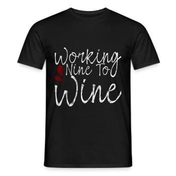 Working Nine To Wine 3 - Men's T-Shirt - black - Front - AI Model Male 178 light (178cm)