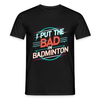 J’ai mis le mauvais dans le badminton 14 - T-shirt homme - noir - Devant - AI Model Male 178 light (178cm)