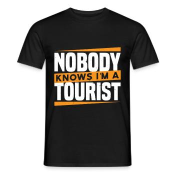 Nobody Knows I'm A Tourist 20 - Männer T-Shirt - Schwarz - Vorne - AI Model Male 178 light (178cm)