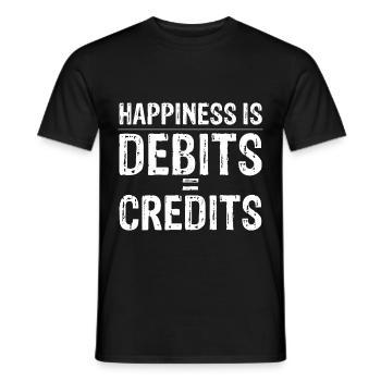 Happiness Is Debits équivaut à des crédits 9 - T-shirt homme - noir - Devant - AI Model Male 178 light (178cm)