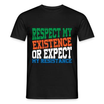 Respectez mon existence ou attendez-vous à ma résistance 14 - T-shirt homme - noir - Devant - AI Model Male 178 light (178cm)