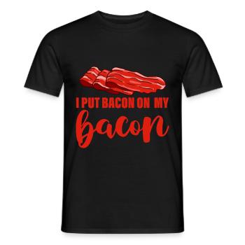 Je mets du bacon sur mon bacon 4 - T-shirt homme - noir - Devant - AI Model Male 178 light (178cm)