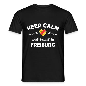 The journey to Freiburg - Men's T-Shirt - black - Front - AI Model Male 178 light (178cm)