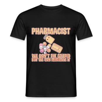 Nous ne pouvons pas réparer stupide mais nous pouvons le médicamenter 2 - T-shirt homme - noir - Devant - AI Model Male 178 light (178cm)