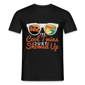 The Cool Twins Just Showed Up 34 - Men's T-Shirt - black - Front - AI Model Male 178 light (178cm)