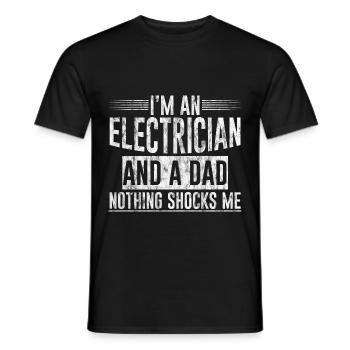 Je suis électricien et papa Rien ne me choque 3 - T-shirt homme - noir - Devant - AI Model Male 178 light (178cm)