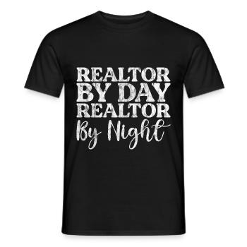 Realtor By Day Realtor By Night 3 - Men's T-Shirt - black - Front - AI Model Male 178 light (178cm)