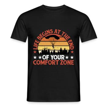 La vie commence à la fin de votre zone de confort 8 - T-shirt homme - noir - Devant - AI Model Male 178 light (178cm)