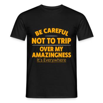 Fais attention à ne pas trébucher sur mon étonnement 4 - T-shirt homme - noir - Devant - AI Model Male 178 light (178cm)