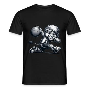 Mignon joueur de basket-ball Lion - T-shirt homme - noir - Devant - AI Model Male 178 light (178cm)