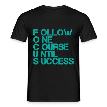 Suivre un cours jusqu’au succès 3 - T-shirt homme - noir - Devant - AI Model Male 178 light (178cm)