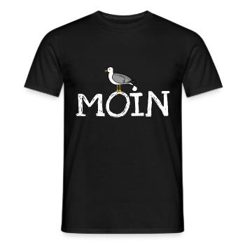Möwe | Moin - Männer T-Shirt - Schwarz - Vorne - AI Model Male 178 light (178cm)