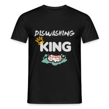 Lave-vaisselle homme lave-vaisselle roi drôle Wa - T-shirt homme - noir - Devant - AI Model Male 178 light (178cm)