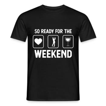 So ready for the weekend - Wine - Golf - - Men's T-Shirt - black - Front - AI Model Male 178 light (178cm)