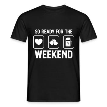 So Ready for the Weekend - Beer - Boxing Glove - Men's T-Shirt - black - Front - AI Model Male 178 light (178cm)