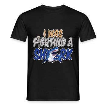 I Was Fighting A Shark 4 - Men's T-Shirt - black - Front - AI Model Male 178 light (178cm)