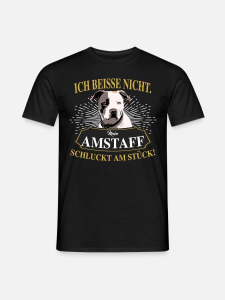 AMERICAN STAFFORDSHIRE TERRIER - Männer T-Shirt - Schwarz