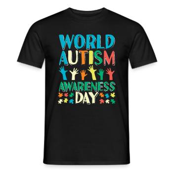 Journée mondiale de sensibilisation à l'autisme - T-shirt homme - noir - Devant - AI Model Male 178 light (178cm)