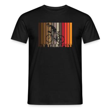 Bicycle therapy bike therapist Amsterdam hobby - Men's T-Shirt - black - Front - AI Model Male 178 light (178cm)